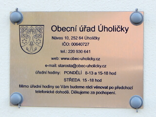 Úřední deska Obecního úřadu Úholičky